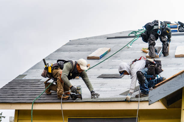 Professional Gutter Installation technician working in Sanford, CO